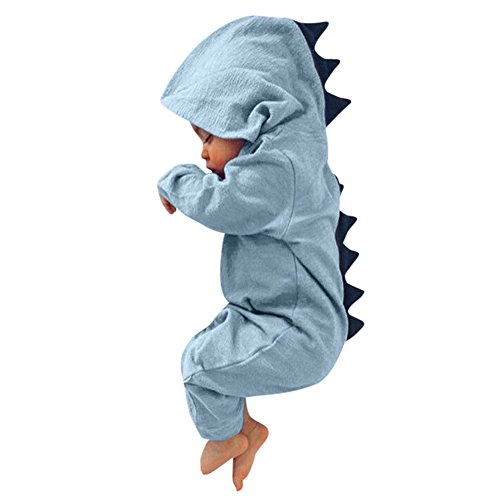 Book Cover KaiCran Baby Layette Set Infant Baby Boy Girl Dinosaur Hooded Romper Jumpsuit Outfits Clothes