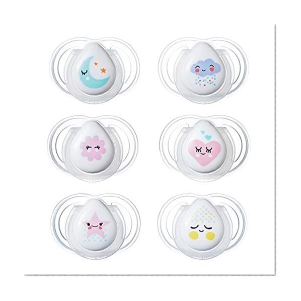 Tommee Tippee Newborn Night Time Pacifier, 0-2 Months, 2 Count (Colors Will Vary)