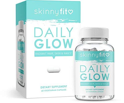 Book Cover SkinnyFit Daily Glow: Hair, Skin and Nails Supplement for Youthful-Looking Skin, Brighter Complexion, (60 Capsules)