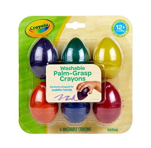 Book Cover Crayola My First Palm Grip Crayons, Toddler Crayons, Coloring Gift, 6 Count, Assorted Colors