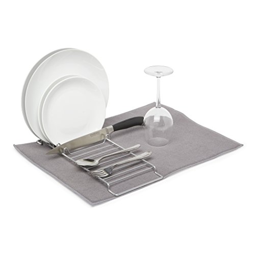 Umbra Dish Drying Rack -Collapsible Dish Drainer and Foldable Drying Rack for Kitchen Counter That Dries your Dishes Twice as Fast