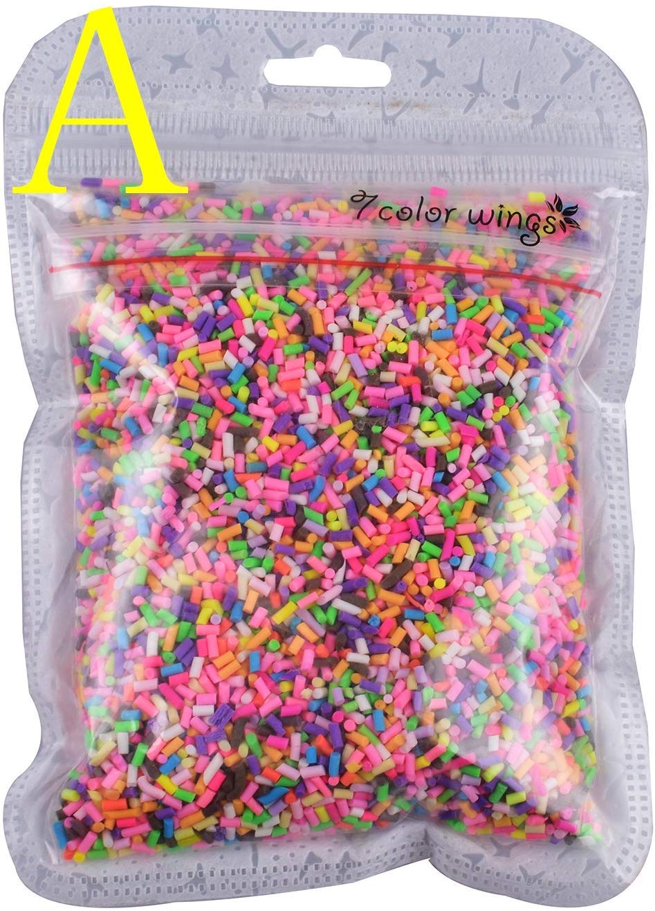 Book Cover Colorful Sprinkles Decorations Simulation DIY Polymer Clay Candy Sweets Sugar Simulation Food 100g (A)