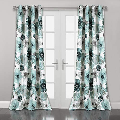 Book Cover Lush Decor Room Darkening Window Curtain Panel Pair Leah Floral Insulated Grommet, 84