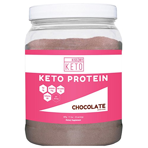 Kiss My Keto Protein Powder - Keto Collagen Supplement, Grassfed Collagen Peptides & MCT Oil Powder, Low Carb Keto Shake or Keto Coffee Creamer for Ketogenic Diets, 25 Servings (Chocolate)