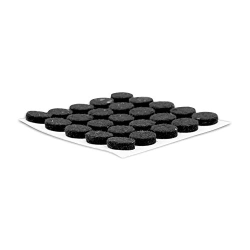 Rok Hardware Heavy Duty Self-Adhesive Felt Pad Bumpers, 3/8" Diameter, 1/8" Height, Round, Black, Pack of 168 - FELTP38BLK