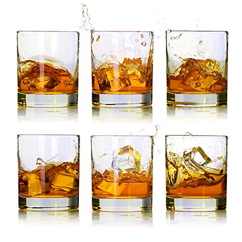 Book Cover Whiskey Glasses-Premium 11 OZ Scotch Glasses Set of 6 /Old Fashioned Whiskey Glasses/Perfect Gift for Scotch Lovers/Style Glassware for Bourbon/Rum glasses/Bar whiskey glasses,Clear