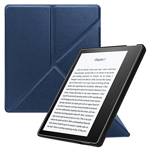 Fintie Origami Case for Kindle Oasis (10th and 9th Gen, 2019 and 2017 Release) - Slim Fit Stand Cover Support Hands Free Reading (Auto Wake Sleep for 2017 Version Only, Not for 2019 Version), Navy