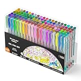 Shuttle Art 240 Pack Glitter Gel Pens, 120 Colors Glitter Gel Pen Set with 120 Refills for Adult Coloring Books Craft Doodling