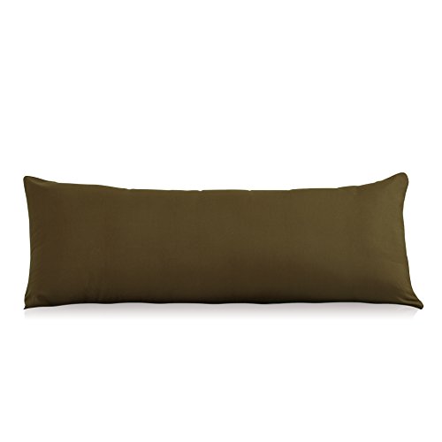Evolive Ultra Soft Microfiber Body Pillow Cover/Pillowcases 21"x54" with Hidden Zipper Closure (Coffee, Body Pillow Cover 21"x54")
