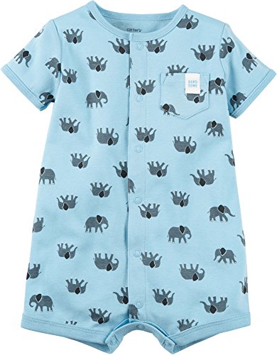 Carter's Baby Boys' Elephant Snap up Cotton Romper