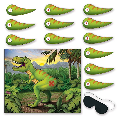 Book Cover Beistle Pin The Tail On The Dinosaur Game, Multicolored