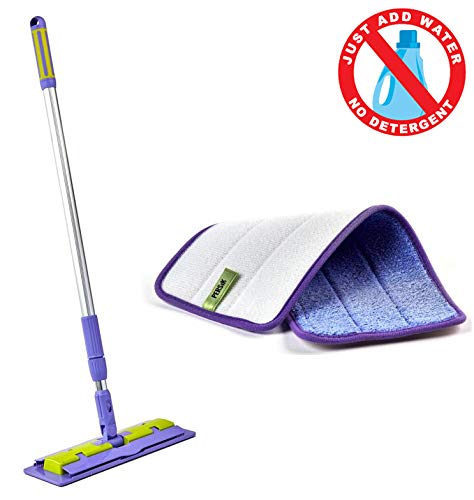 Pure-Sky Microfiber Mop Floor Cleaning - JUST ADD Water No Detergents Needed - Hardwood Wet or Dry - Includes Pole Light Weight, Strong Durable Pole + Includes Mop Washable Pad