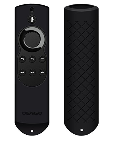 Book Cover OEAGO Silicone [Anti Slip] Shock Proof Cover Case,Compatible with All-New Fire TV with 4K Alexa Voice Remote (2017 Edition) (2nd Gen) / Fire TV Stick Alexa Voice Remote (Black)-Without Remote
