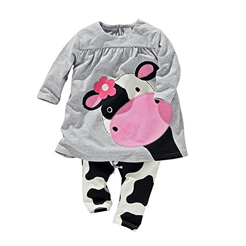 xirubaby Baby Girl Clothes Casual Long-Sleeved Dress-Shirt+Pants Suit