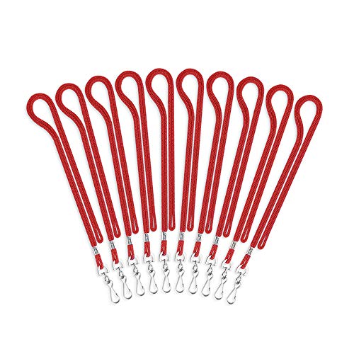 MIFFLIN Safety Lanyards for ID Badge Holder & Face Mask (Red, 36 Inch, 100 Bulk Pack)