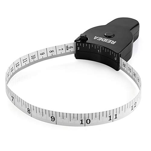 Body Measure Tape 60inch (150cm), Lock Pin and Push-Button Retract, Ergnomic and Portable Design, Black.