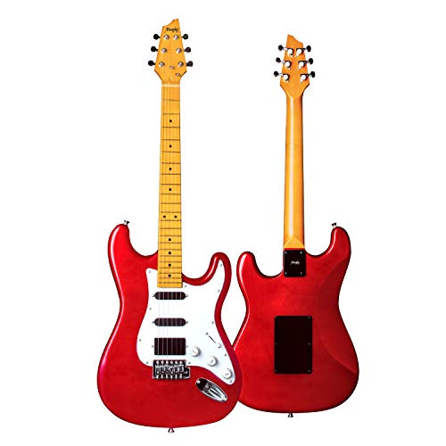 Mugig Electric Guitar Full Size 39 Inches Glossy Poplar Body Glossy Maple Fingerboard Single Single Double Pick Up Design