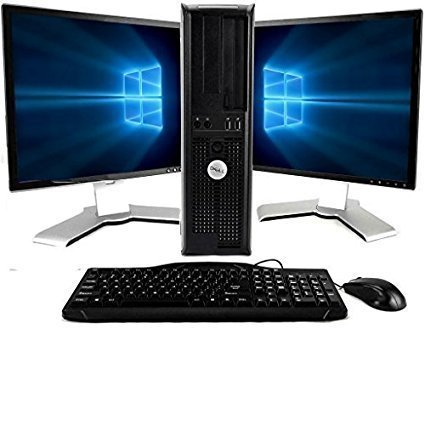 Dell, Windows 10, Core 2 Duo 2.9GHz, New 8GB Memory, 1TB, DVD-RW, Dual 19in LCD Monitors (Brands may vary) (Renewed)