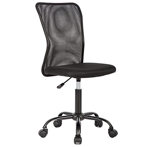 Book Cover Office Chair Cheap Desk Chair Mesh Computer Chair with Lumbar Support No Arms Swivel Rolling Executive Chair for Back Pain,Black 1 Pack