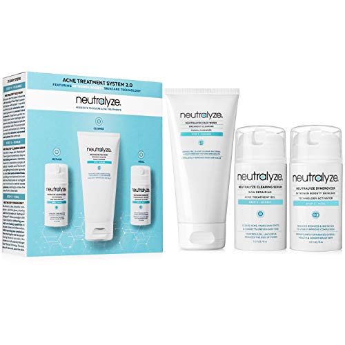 Neutralyze Moderate To Severe Acne Treatment Kit 2.0 - Maximum Strength Acne Treatment System with 2% Salicylic Acid + 1% Mandelic Acid + Nitrogen Boost Skincare Technology