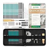 Norberg & Linden XL Drawing Set - Sketching, Graphite and Charcoal Pencils. Includes 100 Page Drawing Pad, Kneaded Eraser, Blending Stump. Art Kit and Supplies for Teens and Adults