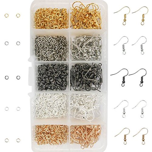 Book Cover TOAOB 1150pcs Earring Hooks 18mm Stainless Steel and Open Jump Rings 4mm for DIY Making Findings
