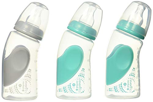 Evenflo Feeding 9oz Bottle - Angled, Vented. Teal, 3 Count