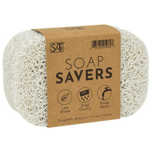 Book Cover S&T INC. 596201 BPA Free Soap Saver for Kitchen and Bathroom, White, 4pk