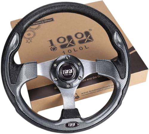 10L0L Golf Cart Steering Wheel, Generic of Most Golf cart EZGO Club Car Yamaha (style1 Gray)