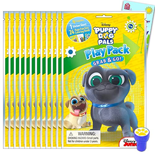 Book Cover Disney Puppy Dog Pals Grab & Go Play Packs (Pack of 12) With Door Hanger and Stamper