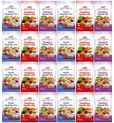 Healthy Premium Assorted Nuts and Fruits Snack Mix Sampler Variety Pack, Good for the Heart by Variety Fun (Care Package 24 Count)