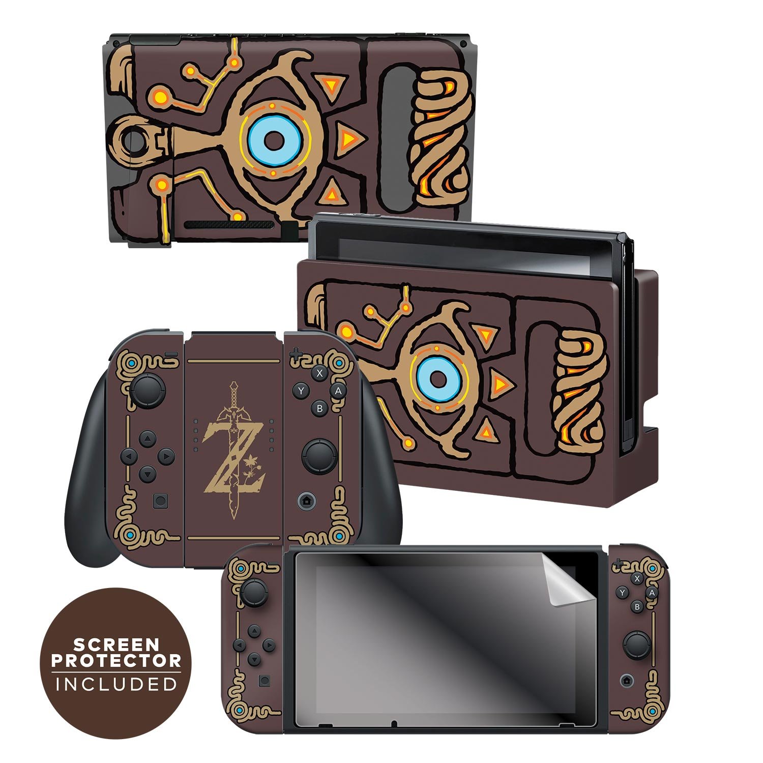 Book Cover Controller Gear Nintendo Switch Skin & Screen Protector Set Officially Licensed By Nintendo - The Legend of Zelda: Breath of the Wild: 