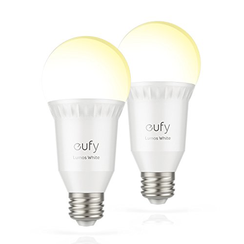eufy by Anker, Lumos Smart Bulb - White, Soft White (2700K), 9W, Works with Amazon Alexa, No Hub Required, Wi-Fi, 60W Equivalent, Dimmable LED Bulb, A19, E26, 800 Lumens (2 Pack)