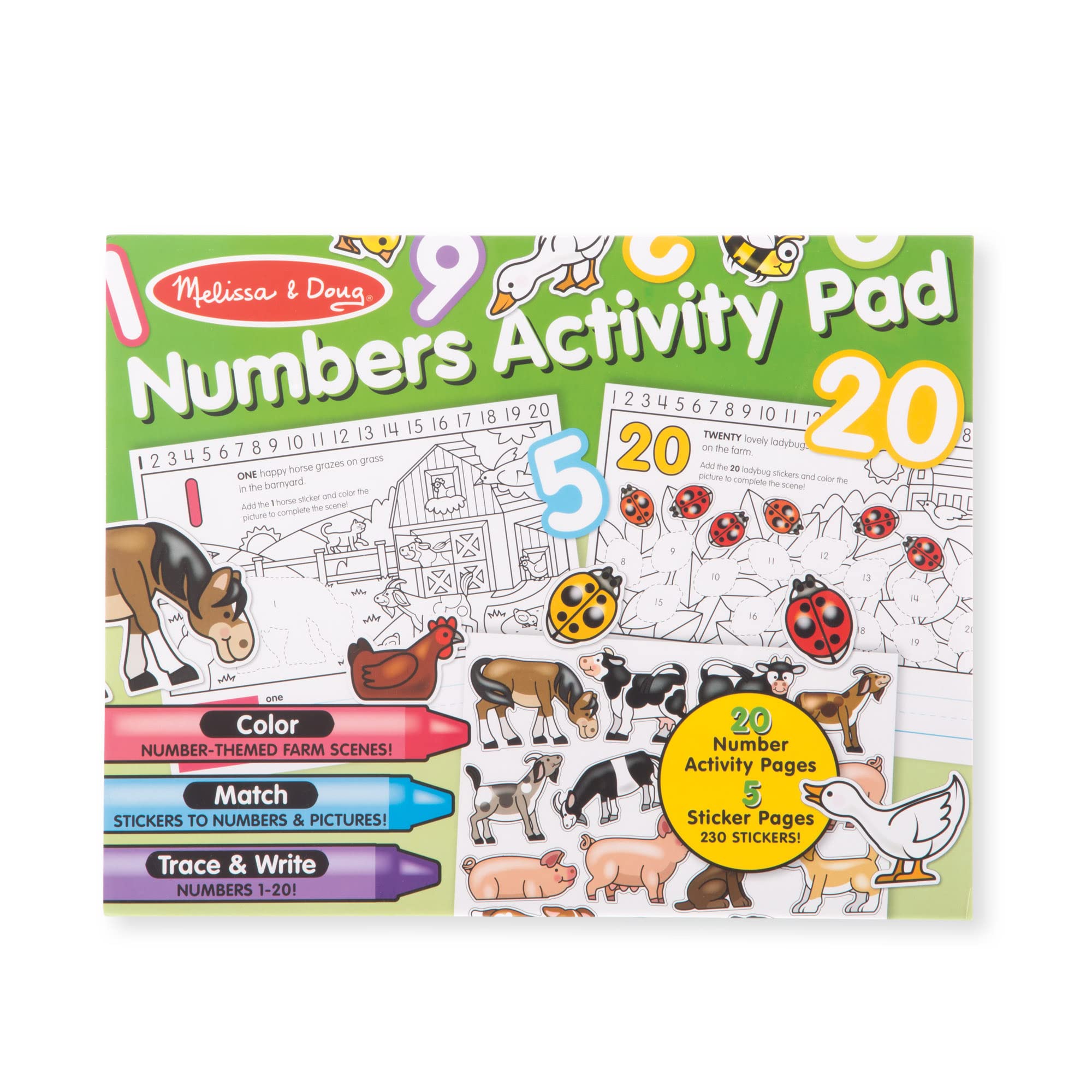 Book Cover Melissa & Doug Numbers Coloring and Sticker Activity Pad