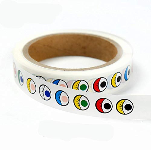 Fu-Fu Cute Colorful Eye Sticker Labels -1000 Pcs Per Roll