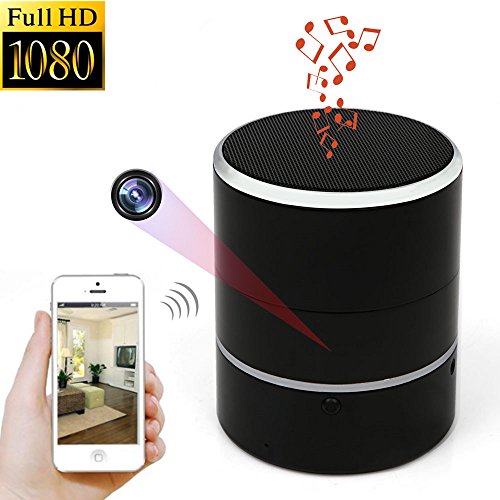 Book Cover WNAT Hidden Camera 1080P WiFi HD Spy Cam Bluetooth Speakers Wireless Mini Camera Rotate 180° Video Recorder Motion Detection Real-Time View Nanny Cam