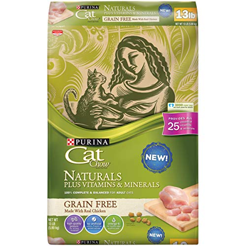 Purina Cat Chow Grain Free, Natural Dry Cat Food, Naturals With Real Chicken - 13 lb. Bag