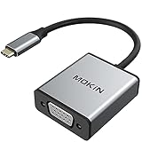 USB C to VGA Adapter,MOKiN USB C(Type C) to VGA Adapter Cable for MacBook Pro 2018/2017, iPad Pro/MacBook Air 2018, Samsung Galaxy S9/S8, Surface Go and More (Space Gray 2)
