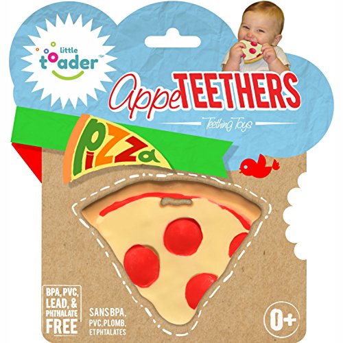 Book Cover Little Toader Teething Toys - Soft Silicone Food Shaped BPA Free Teethers (Pizza)