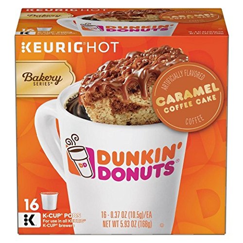 Book Cover Dunkin Donuts Caramel Coffee Cake Keurig K-Cups (32 count) - Packaging May Vary Caramel 16 Count (Pack of 2)