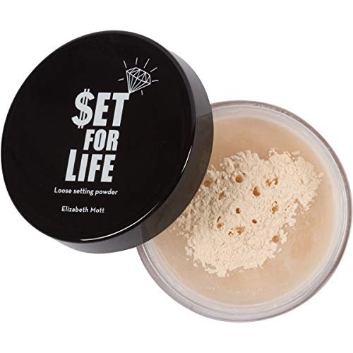 Cruelty-Free and Talc-Free, Translucent Loose Face Setting Powder: Elizabeth Mott Set for Life Finishing Powder - No Color Baking Makeup for Oily Skin - Shine Control Matte Beauty Make Up Powder for Light Skin Tones - 15g