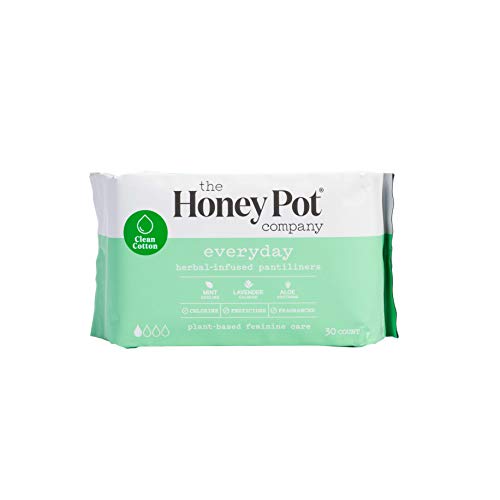 The Honey Pot Company Everyday Herbal-Infused Pantiliners | Natural Sanitary Napkin Liners | Plant-Based Feminine Care | Chlorine-, Pesticide-, Paraben-, Carcinogen-, Fragrance-Free | 30 Liner Count