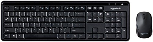 Book Cover Amazon Basics Wireless Computer Keyboard and Mouse Combo - Quiet and Compact - US Layout (QWERTY)