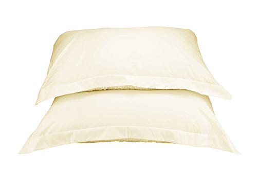 La Vie Moderne Premium 1800 Thread Count Microfiber Pillow Shams | Set of 2 | Ivory | Queen