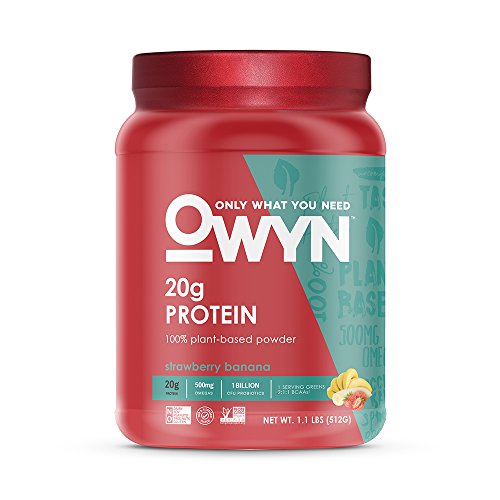 OWYN Only What You Need 100% Vegan Plant-Based Protein Powder, Strawberry Banana, Dairy Free, Gluten Free, Soy Free, Vegetarian, 1.1 Pound Tub, 1 Count