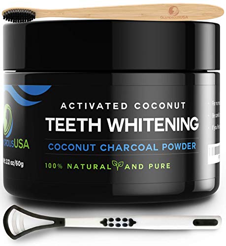 Activated Charcoal Teeth Whitening Powder [FREE Bamboo Toothbrush] Natural Whitening Teeth, Personal Coconut Charcoal  [BRIGHTENS TEETH] 60g / 2.11oz