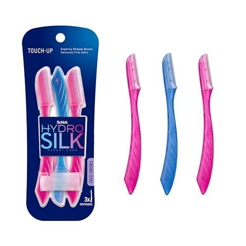 Book Cover Schick Hydro Silk Touch-Up Multipurpose Exfoliating Dermaplaning Tool, Eyebrow Razor, and Facial Razor with Precision Cover, 3 Count (Packaging May Vary)
