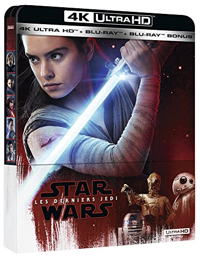 Star Wars : Les Derniers Jedi - Steelbook UHD 4K + Blu-ray 2D + Blu-ray Bonus [4K Ultra HD + Blu-ray + Blu-ray bonus - Édition boîtier SteelBook]