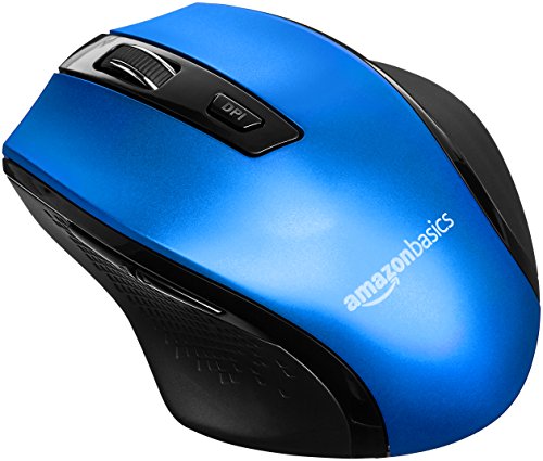 Amazon Basics Ergonomic Wireless PC Mouse - DPI adjustable - Black Black Mouse