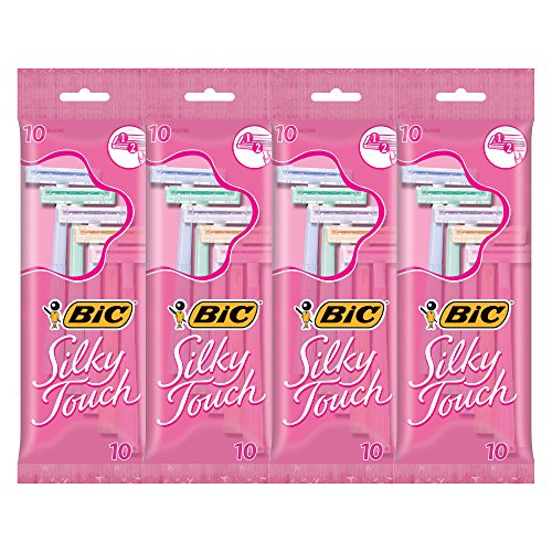 Book Cover BIC Silky Touch Women's Twin Blade Disposable Razor, 10 Count - Pack of 4 (40 Razors)